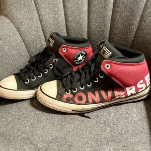 Converse Black and Red High-Tops